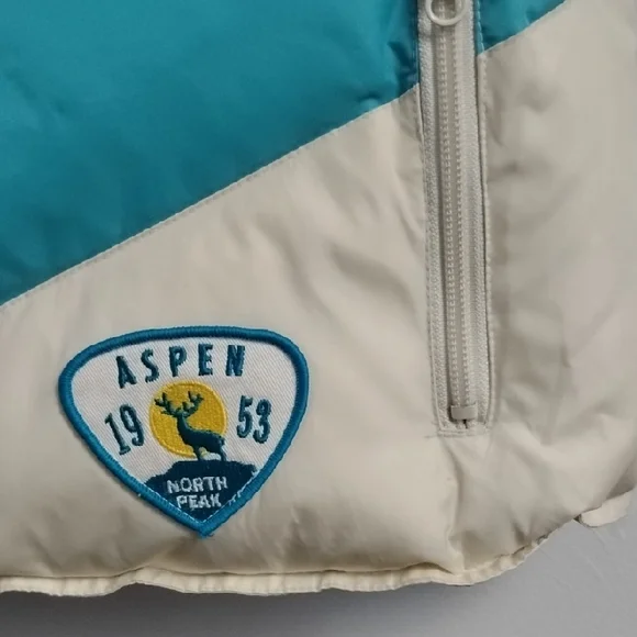 *RARE* 90s Y2K Vintage Old Navy Striped Chevron/Floral Reversible Puffer Vest - Picture 3 of 16